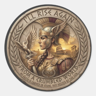 Romeinse Veerkracht: De Onoverwinnelijke Krijger - Ronde Sticker