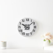 Romeinse wandklok met foto en naam ronde klok (Huis)