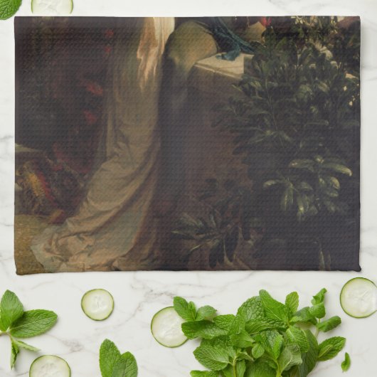 Romeo en Julia (door Frank Dicksee) Theedoek (Gevouwen)