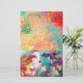 ROMEO EN JULIET, PINK GREEN GOLD SPARKLES MONOGRAM BRIEFPAPIER (Staand voorkant)