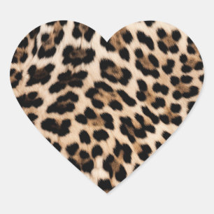 Romig bruin zwart luipaard hart sticker