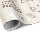 Romig wit, kerstboom en hert cadeaupapier (Rol Hoek)