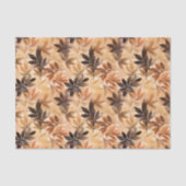 Romige beige, bruine herfstbladeren Waterverf Tissuepapier (Voorkant)