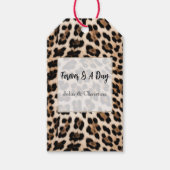Romige bruin zwart luipaard print dierlijke bruilo cadeaulabel (Voorkant)