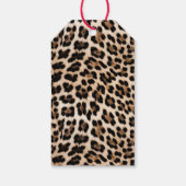 Romige bruin zwart luipaard print dierlijke bruilo cadeaulabel (Achterkant)