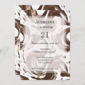 Romige Bruine Chocolade Wervelt Verjaardag Kaart (Voorkant / Achterkant)