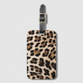 Romige bruine zwarte luipaard bagagelabel (Voorkant (verticaal))