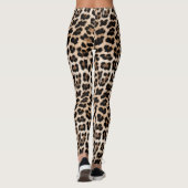 Romige bruine zwarte luipaard leggings (Achterkant)