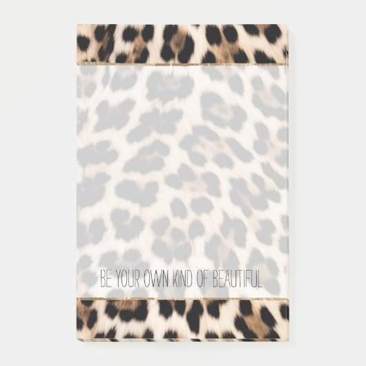 Romige bruine zwarte luipaard print post-it® notes (Voorkant)