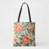 Romige perzik bloesem Waterverf Draagtas (Voorkant)