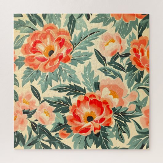 Romige perzik bloesem Waterverf Legpuzzel (Verticaal)