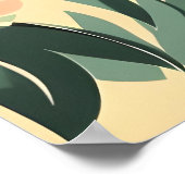 Romige  perzik bloesem Waterverf Poster (Hoek)