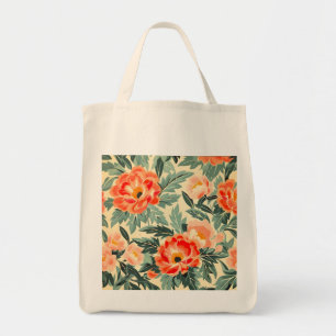 Romige perzik bloesem Waterverf Tote Bag