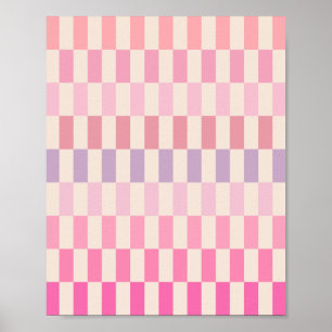 Romige roze strepen 02 poster