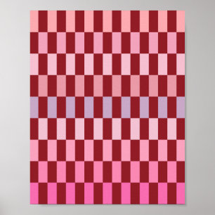 Romige Roze Strepen 03 Kersen Poster