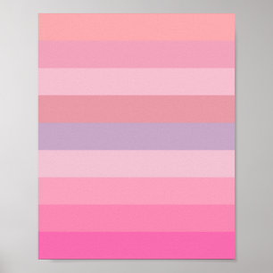 Romige roze strepen poster