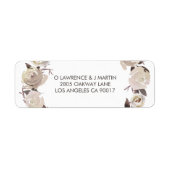 Romige Rozen Bloemen Etiket (Voorkant)