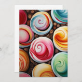 Romige wervelingen feestdagenkaart (Voorkant / Achterkant)