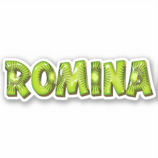 Romina Nom Autocollant Stickers Design Kiwi (Devant)