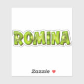 Romina Nom Autocollant Stickers Design Kiwi (Feuille)