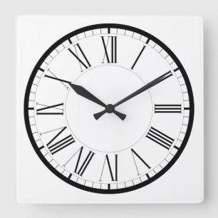 Römische Ziffern und schwarz weiss ische  Vierkante Klok