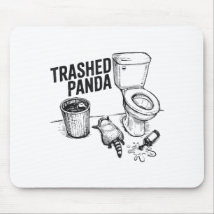 Rommelende Panda Grappige Dronken Wasbeer  Muismat