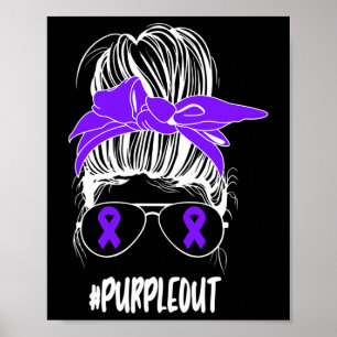 Rommelige Knot Paarse Uitslag Epilepsie Strijder B Poster