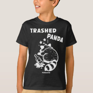 Rommelige Panda kater sociale media Crazy dronken  T-shirt