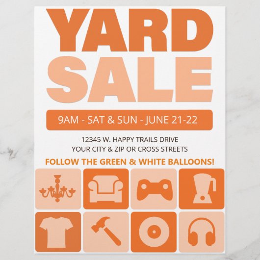 Rommelmarkt Flyer Sjabloon (Woestijn Oranje) (Voorkant)