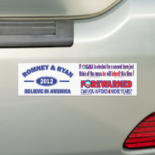 Romney and Ryan 2012 Bumpersticker (Op auto)