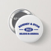 Romney and Ryan 2012 Ronde Button 5,7 Cm (Voorkant /achterkant)