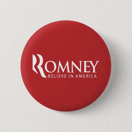 Romney Believe in America Button (rood) (Voorkant)