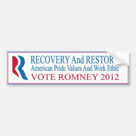 ROMNEY Bumpersticker (Voorkant)