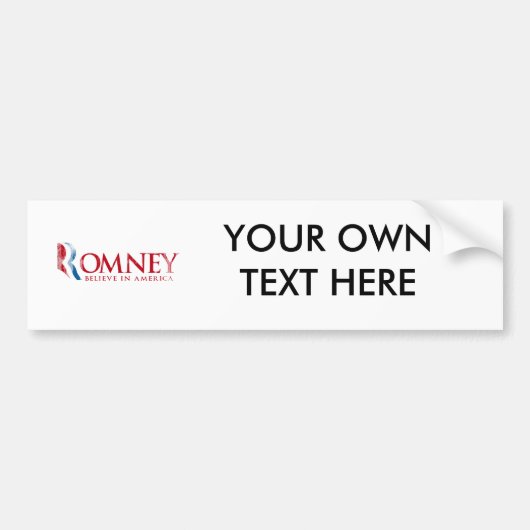 Romney - Geloof in Amerika (rood) Bumpersticker (Voorkant)