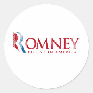 Romney - Geloof in Amerika (rood) Ronde Sticker