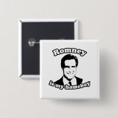 ROMNEY IS MIJN HOMEBOY VIERKANTE BUTTON 5,1 CM (Voorkant /achterkant)