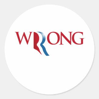 Romney is verkeerd ronde sticker