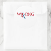 Romney is verkeerd ronde sticker (Tas)