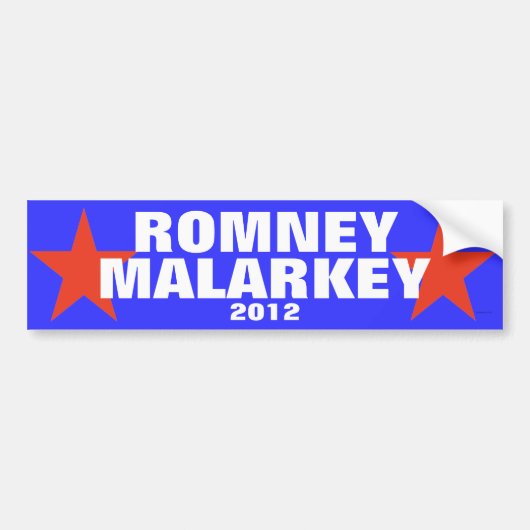 Romney Malarkey 2012 bumpersticker (Voorkant)