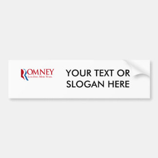 Romney - Minder banen, meer oorlogen Bumpersticker