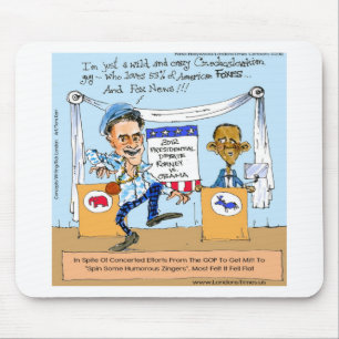 Romney probeert het met eenpauzers tegen Obama Fun Muismat