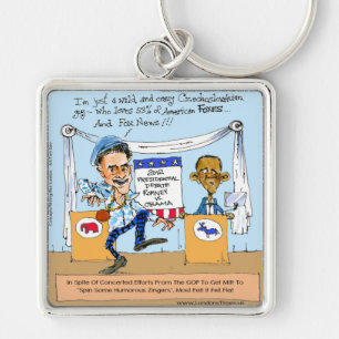 Romney probeert het met eenprakkers op Obama Funny Sleutelhanger