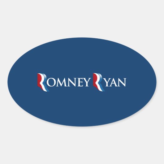 ROMNEY RYAN 2012 BANNER.png Ovale Sticker (Voorkant)