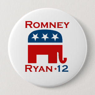 ROMNEY RYAN 2012 GOP RONDE BUTTON 4,0 CM