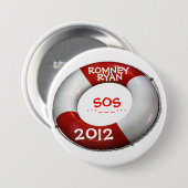 Romney Ryan 2012 SOS Lifesaver Button (Voorkant /achterkant)