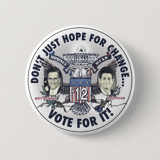 Romney Ryan 2012 Two Headed Eagle Jugate Ronde Button 5,7 Cm (Voorkant)