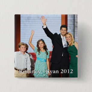 Romney-Ryan 2012!!! Vierkante Button 5,1 Cm