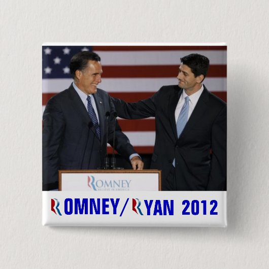 Romney/Ryan 2012 Vierkante Button 5,1 Cm (Voorkant)