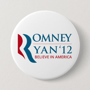 Romney / Ryan 2012 voor het Amerikaanse President  Ronde Button 7,6 Cm
