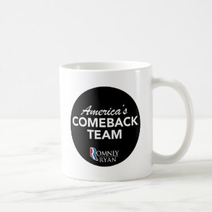 Romney Ryan America's Comeback Team Round (zwart) Koffiemok